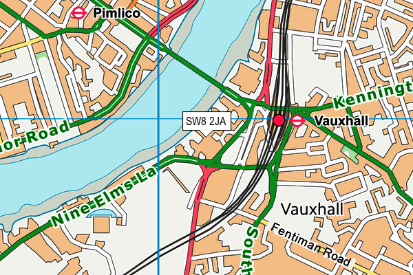 SW8 2JA map - OS VectorMap District (Ordnance Survey)