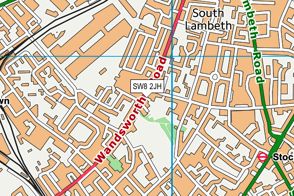 SW8 2JH map - OS VectorMap District (Ordnance Survey)