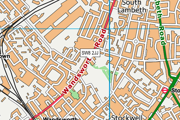 SW8 2JJ map - OS VectorMap District (Ordnance Survey)