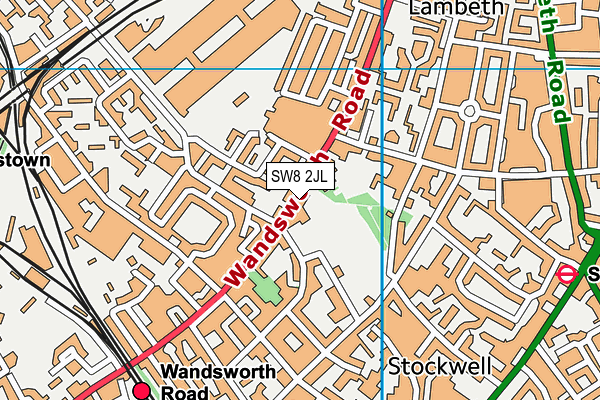 SW8 2JL map - OS VectorMap District (Ordnance Survey)