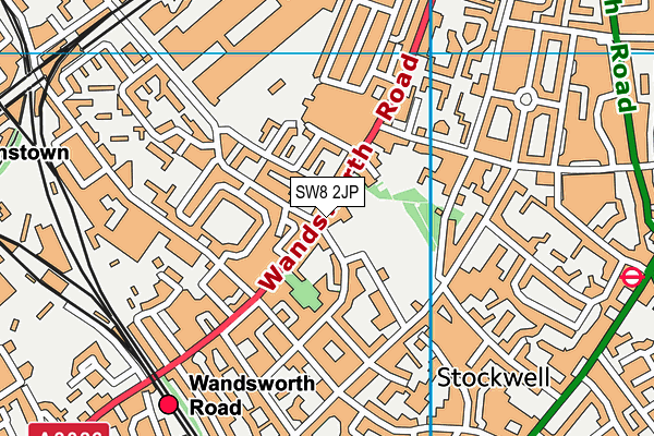 SW8 2JP map - OS VectorMap District (Ordnance Survey)