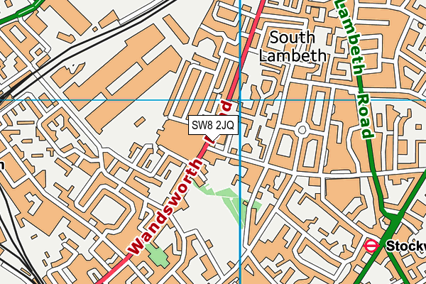 SW8 2JQ map - OS VectorMap District (Ordnance Survey)