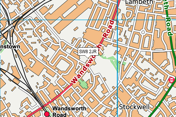 SW8 2JR map - OS VectorMap District (Ordnance Survey)