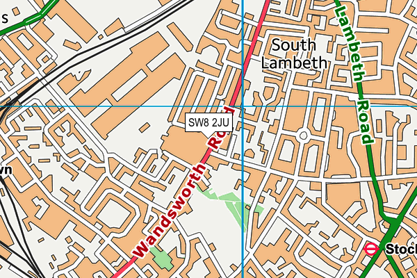 Puregym (London Lambeth) map (SW8 2JU) - OS VectorMap District (Ordnance Survey)