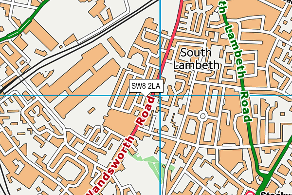 SW8 2LA map - OS VectorMap District (Ordnance Survey)