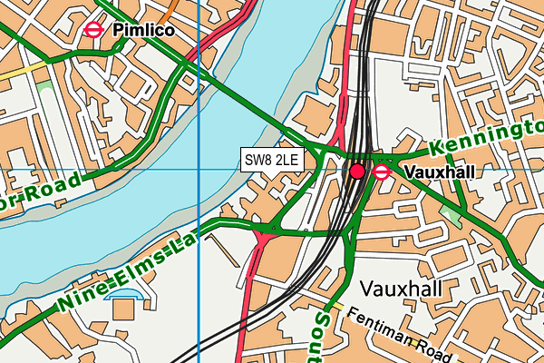 The Gym Group (London Vauxhall) map (SW8 2LE) - OS VectorMap District (Ordnance Survey)