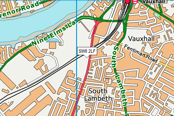 SW8 2LF map - OS VectorMap District (Ordnance Survey)