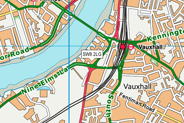 SW8 2LG map - OS VectorMap District (Ordnance Survey)