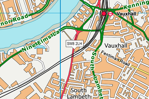 SW8 2LH map - OS VectorMap District (Ordnance Survey)