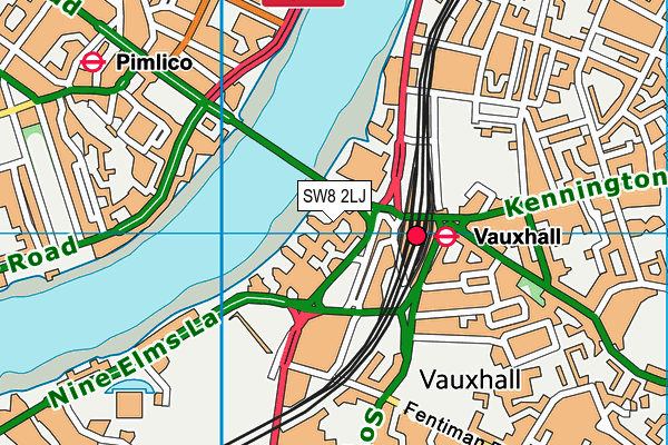 SW8 2LJ map - OS VectorMap District (Ordnance Survey)