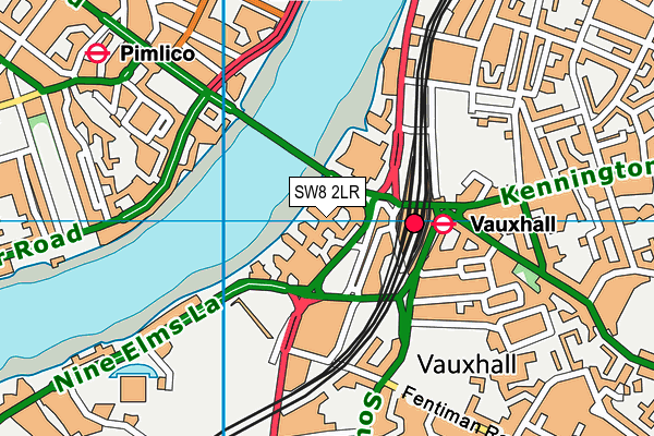 SW8 2LR map - OS VectorMap District (Ordnance Survey)