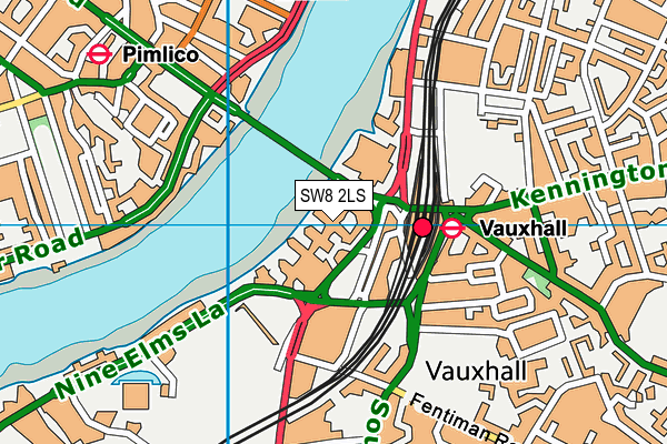 SW8 2LS map - OS VectorMap District (Ordnance Survey)