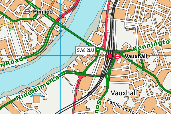 SW8 2LU map - OS VectorMap District (Ordnance Survey)
