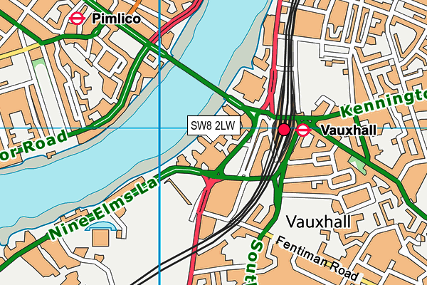 SW8 2LW map - OS VectorMap District (Ordnance Survey)