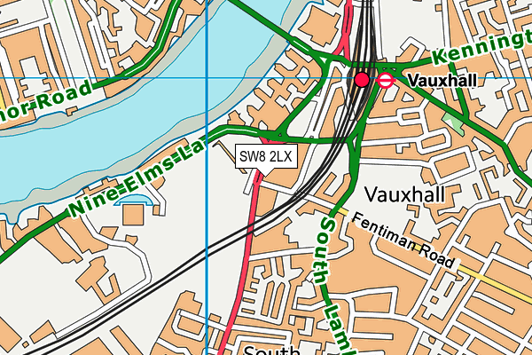 SW8 2LX map - OS VectorMap District (Ordnance Survey)