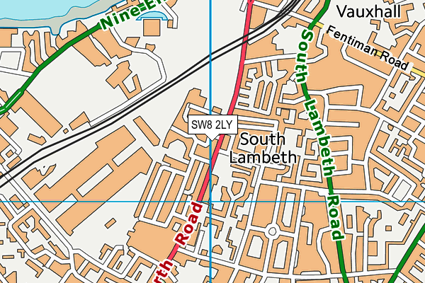 SW8 2LY map - OS VectorMap District (Ordnance Survey)
