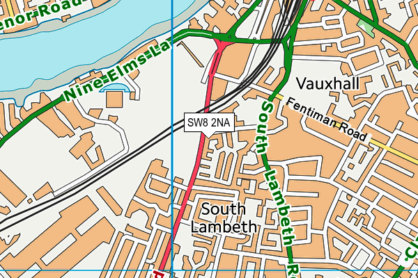 SW8 2NA map - OS VectorMap District (Ordnance Survey)