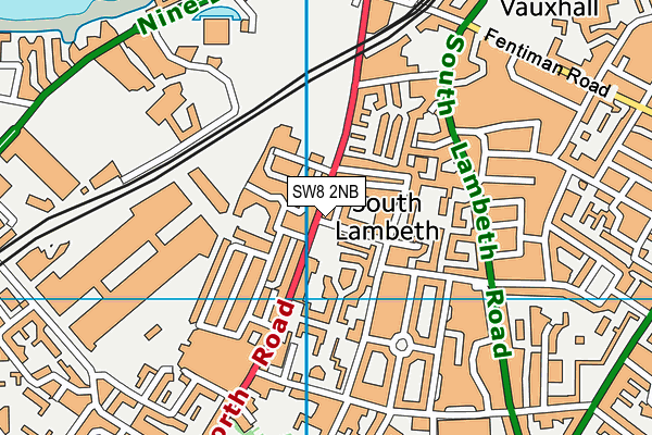 SW8 2NB map - OS VectorMap District (Ordnance Survey)