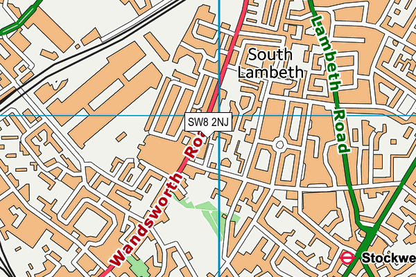 SW8 2NJ map - OS VectorMap District (Ordnance Survey)