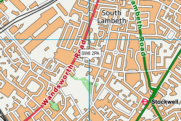 SW8 2PA map - OS VectorMap District (Ordnance Survey)