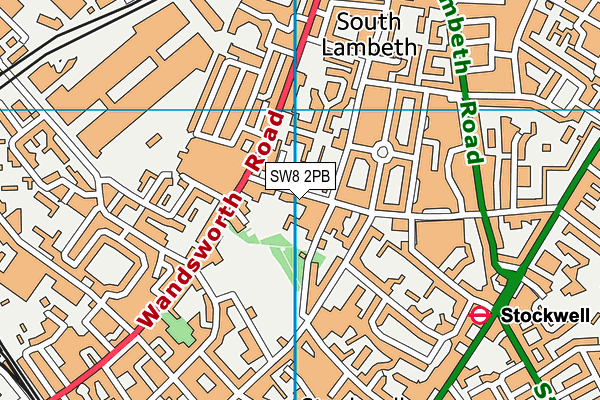 SW8 2PB map - OS VectorMap District (Ordnance Survey)