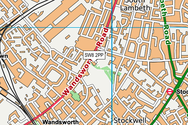 SW8 2PP map - OS VectorMap District (Ordnance Survey)