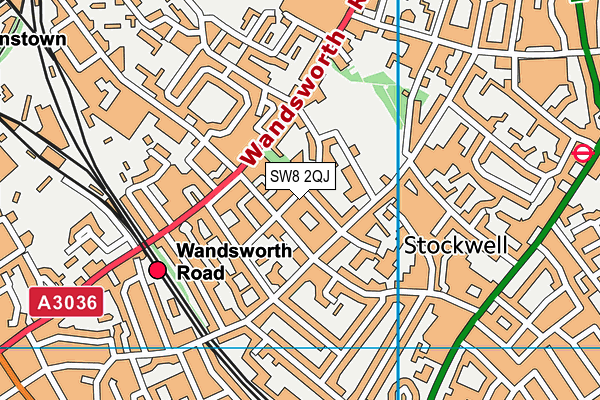 SW8 2QJ map - OS VectorMap District (Ordnance Survey)