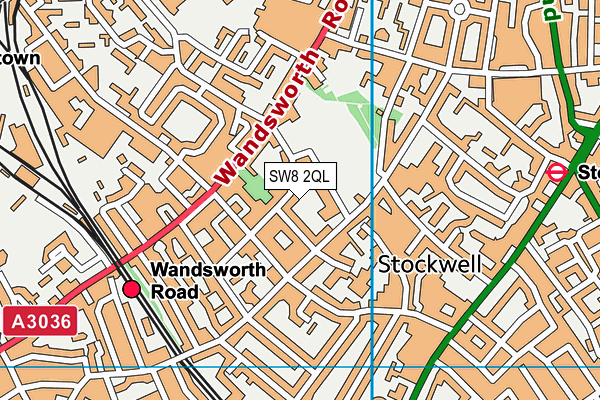 SW8 2QL map - OS VectorMap District (Ordnance Survey)