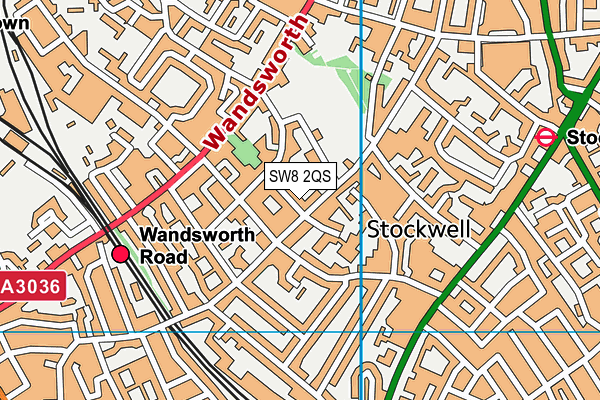 SW8 2QS map - OS VectorMap District (Ordnance Survey)