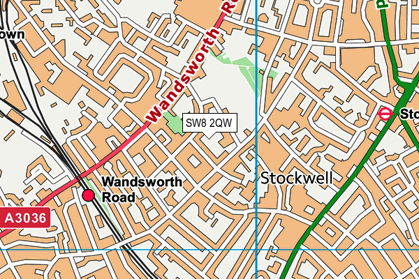 SW8 2QW map - OS VectorMap District (Ordnance Survey)