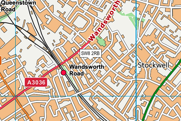 SW8 2RB map - OS VectorMap District (Ordnance Survey)