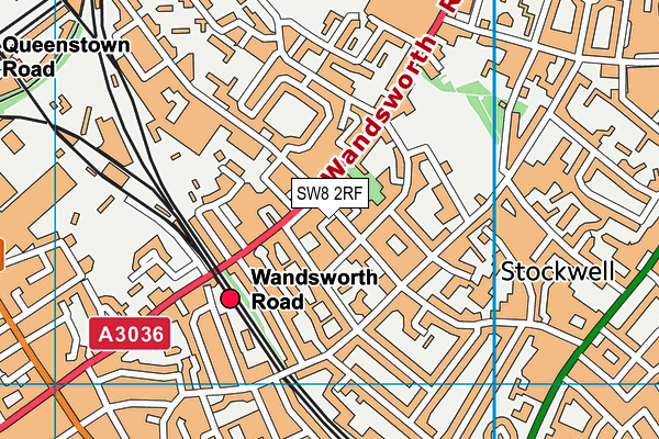 SW8 2RF map - OS VectorMap District (Ordnance Survey)