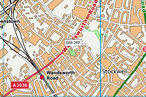 SW8 2RP map - OS VectorMap District (Ordnance Survey)