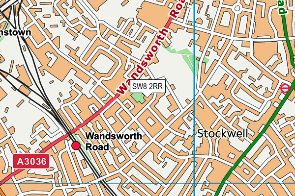 SW8 2RR map - OS VectorMap District (Ordnance Survey)