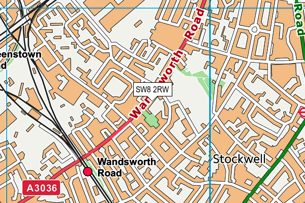 SW8 2RW map - OS VectorMap District (Ordnance Survey)