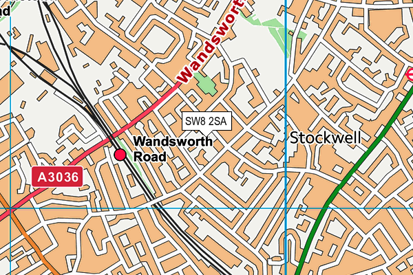 SW8 2SA map - OS VectorMap District (Ordnance Survey)