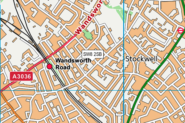 SW8 2SB map - OS VectorMap District (Ordnance Survey)