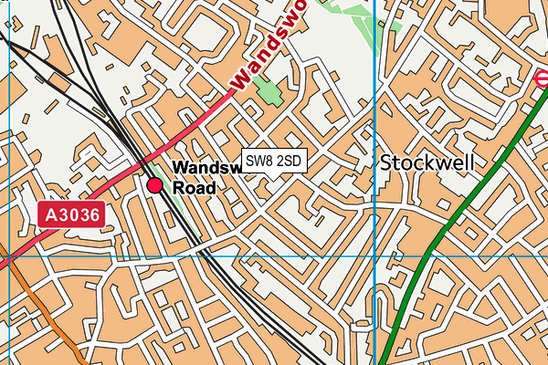 SW8 2SD map - OS VectorMap District (Ordnance Survey)