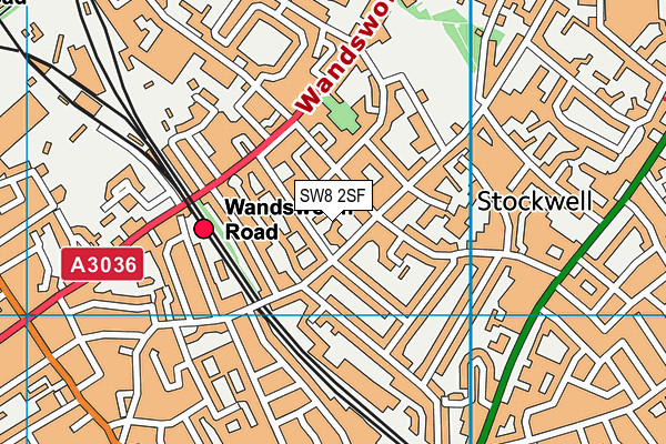 SW8 2SF map - OS VectorMap District (Ordnance Survey)