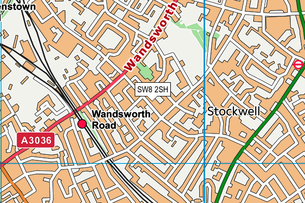 SW8 2SH map - OS VectorMap District (Ordnance Survey)