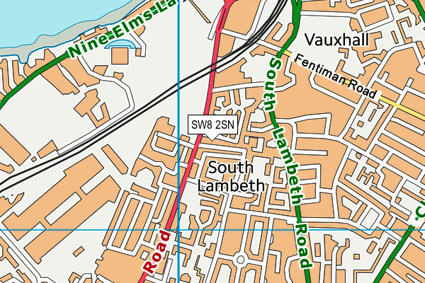 SW8 2SN map - OS VectorMap District (Ordnance Survey)