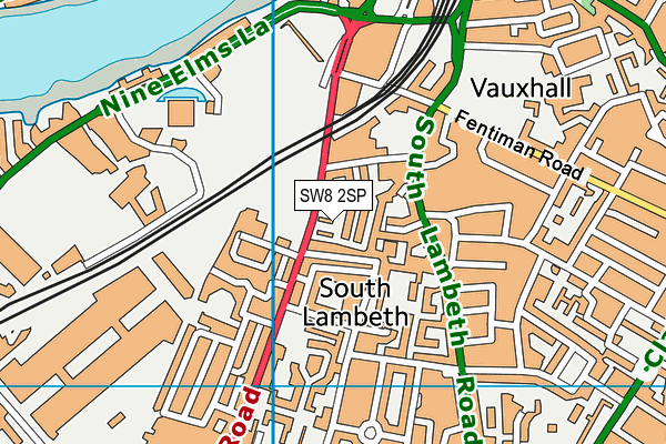SW8 2SP map - OS VectorMap District (Ordnance Survey)
