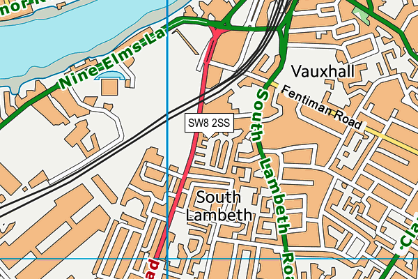 SW8 2SS map - OS VectorMap District (Ordnance Survey)