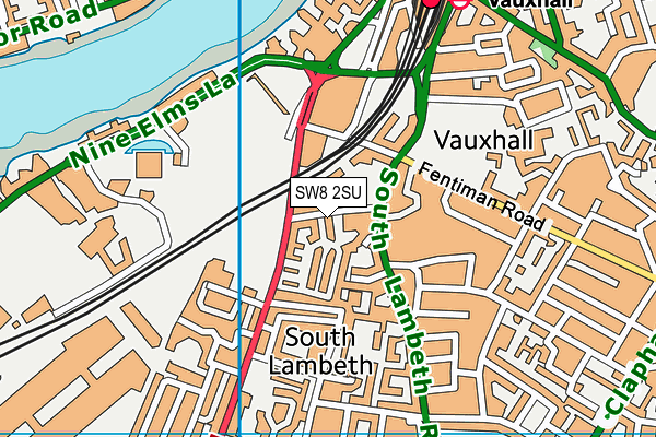 SW8 2SU map - OS VectorMap District (Ordnance Survey)