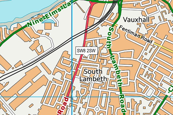 SW8 2SW map - OS VectorMap District (Ordnance Survey)