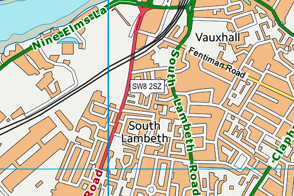 SW8 2SZ map - OS VectorMap District (Ordnance Survey)