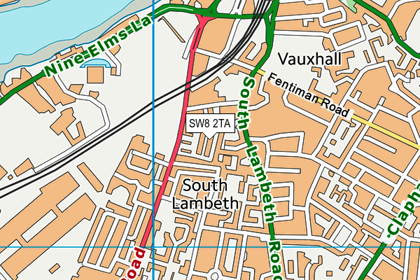 SW8 2TA map - OS VectorMap District (Ordnance Survey)