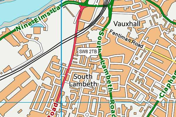 SW8 2TB map - OS VectorMap District (Ordnance Survey)