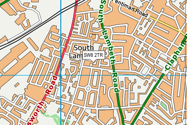 SW8 2TR map - OS VectorMap District (Ordnance Survey)