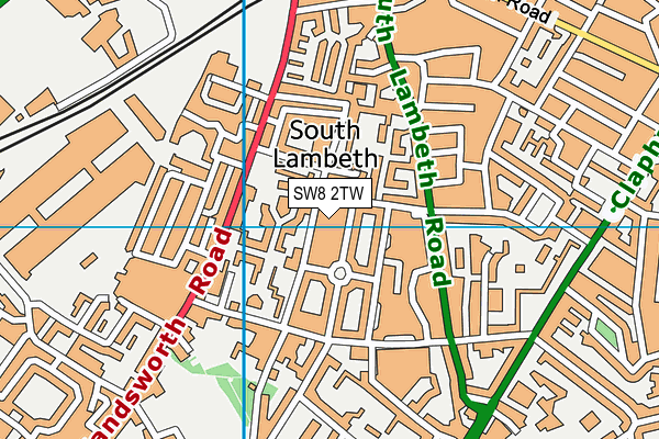 SW8 2TW map - OS VectorMap District (Ordnance Survey)